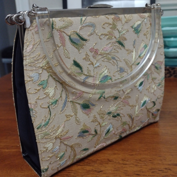 Source Unknown Handbags - 3-in-1 Vintage Purse Lucite Handle, Convertible Handbag, Clean, Rare, HTF